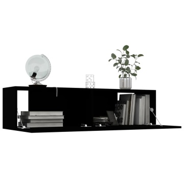 Comodă TV, negru, 120 x 30 x 30 cm, lemn prelucrat - Img 3
