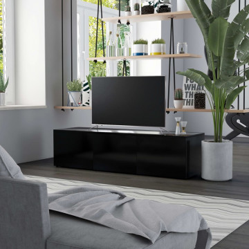 Comodă TV, negru, 120 x 34 x 30 cm, PAL - Img 1