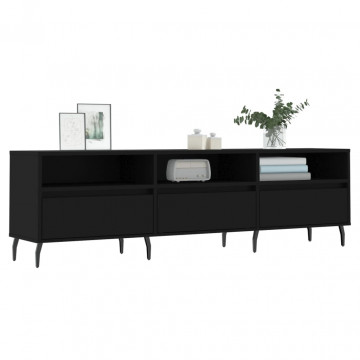 Comodă TV, negru, 150x30x44,5 cm, lemn prelucrat - Img 3