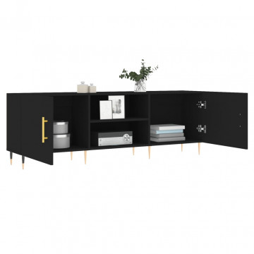 Comodă TV, negru, 150x30x50 cm, lemn compozit - Img 4