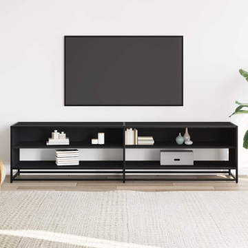 Comodă TV, negru, 180,5x40x46 cm, lemn prelucrat - Img 3