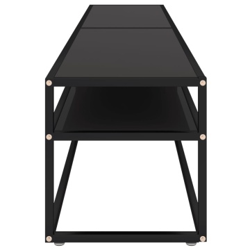 Comodă TV, negru, 200x40x40,5 cm, sticlă securizată - Img 4