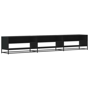 Comodă TV, negru, 270x40x46 cm, lemn prelucrat - Img 2