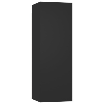 Comodă TV, negru, 30,5x30x90 cm, lemn prelucrat - Img 2