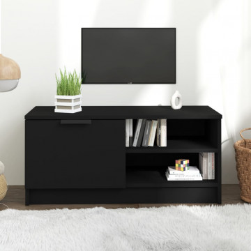 Comodă TV, negru, 80x35x36,5 cm, lemn prelucrat - Img 1