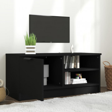 Comodă TV, negru, 80x35x36,5 cm, lemn prelucrat - Img 3