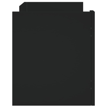 Comodă TV, negru, 80x35x40 cm, lemn prelucrat - Img 8