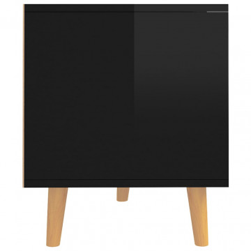 Comodă TV, negru extralucios, 90x40x48,5 cm, PAL - Img 5