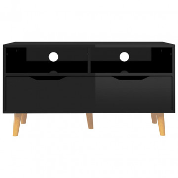 Comodă TV, negru extralucios, 90x40x48,5 cm, PAL - Img 8