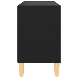 Comodă TV, picioare lemn masiv, negru, 69,5x30x50 cm - Img 6