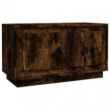 Comodă TV, stejar afumat, 80x35x45 cm, lemn prelucrat - Img 2