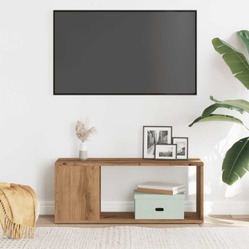 Comodă TV, stejar artizanal,80x24x32cm, lemn prelucrat - Img 4