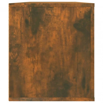 Comodă TV, stejar fumuriu, 100x35x40 cm, lemn prelucrat - Img 6