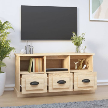 Comodă TV, stejar sonoma, 100x35x50 cm, lemn prelucrat - Img 3