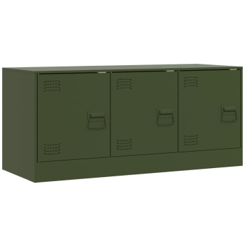 Comodă TV, verde măsliniu, 99x39x44 cm, oțel - Img 2