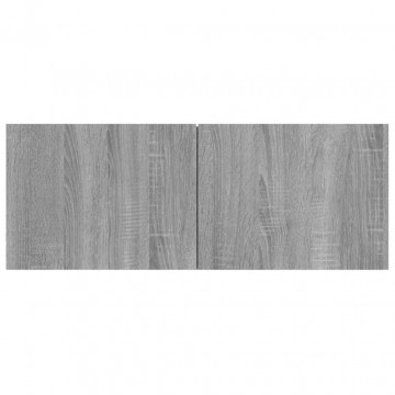 Comode TV, 2 buc., gri sonoma, 80x30x30 cm, lemn prelucrat - Img 5
