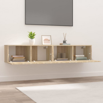 Comode TV, 2 buc., stejar sonoma, 80x30x30 cm, lemn compozit - Img 3
