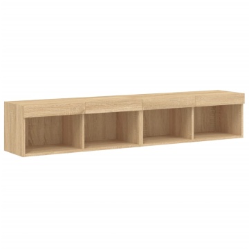 Comode TV cu lumini LED, 2 buc., stejar sonoma, 80x30x30 cm - Img 6