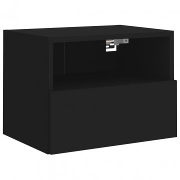 Comode TV de perete, 2 buc., negru, 40x30x30 cm, lemn prelucrat - Img 5