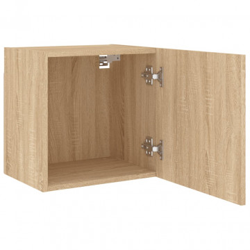 Comode TV de perete, 2 buc., stejar sonoma, 40,5x30x40 cm, lemn - Img 6