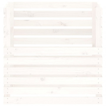 Compostor, alb, 80x80x78 cm, lemn masiv de pin - Img 8