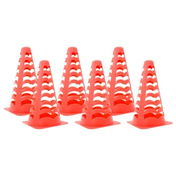 Conuri de fotbal, 6 buc., portocaliu, stivuibile, 13x13x22,5 cm - Img 1