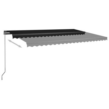 Copertină automată cu senzor vânt & LED, antracit, 500x300 cm - Img 8