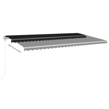 Copertină automată cu senzor vânt & LED, antracit, 600x300 cm - Img 4