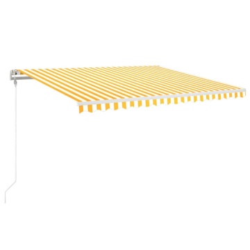 Copertină automată cu senzor vânt&LED, galben/alb, 400x350 cm - Img 2