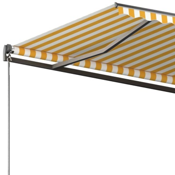 Copertină autonomă retractabilă automat galben&alb 300x250 cm - Img 5