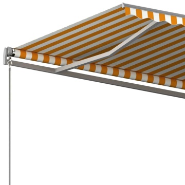 Copertină autonomă retractabilă automat galben&alb 400x350 cm - Img 5