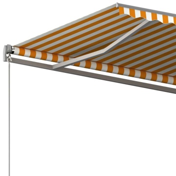 Copertină autonomă retractabilă automat galben&alb 500x300 cm - Img 6