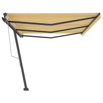 Copertină autonomă retractabilă automat galben&alb 600x300 cm - Img 4