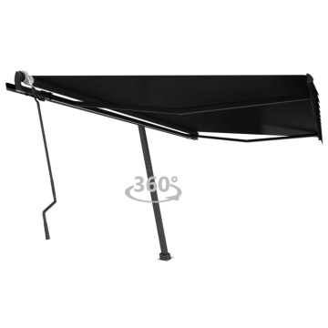 Copertină autonomă retractabilă manual, antracit, 400x300 cm - Img 1