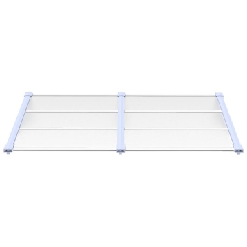 Copertină de ușă, gri și transparent, 152,5x90 cm, policarbonat - Img 3