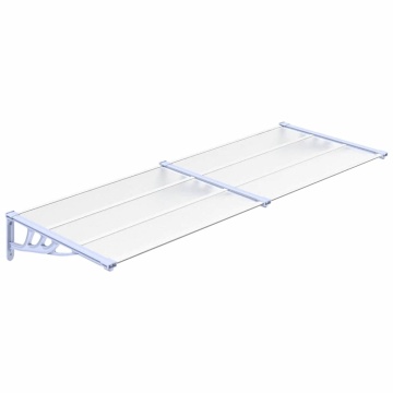Copertină de ușă, gri și transparent, 239x90 cm, policarbonat - Img 2