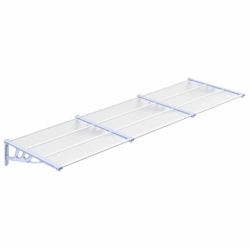 Copertină de ușă, gri și transparent, 297,5x90 cm, policarbonat - Img 2