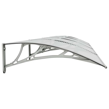 Copertină de ușă, gri și transparent, 400x75 cm, policarbonat - Img 4