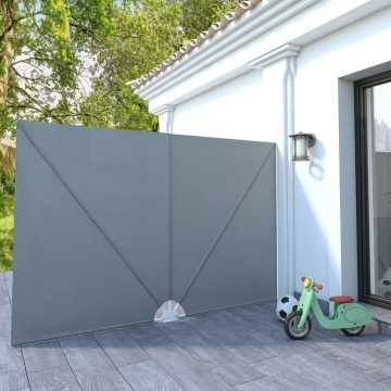 Copertină laterală pliabilă de terasă, gri, 300x200 cm - Img 1