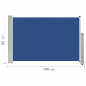 Copertină laterală retractabilă de terasă, albastru, 60 x 300 cm - Img 7