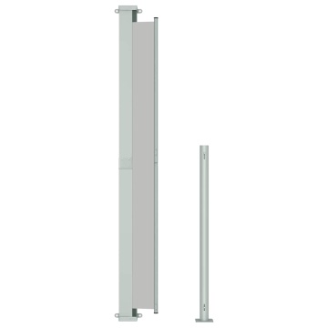 Copertină laterală retractabilă de terasă, gri, 220x500 cm - Img 8