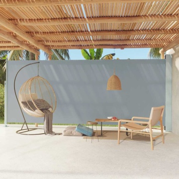 Copertină laterală retractabilă de terasă, gri, 220x600 cm - Img 1