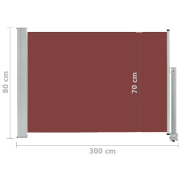 Copertină laterală retractabilă de terasă, maro, 80 x 300 cm - Img 7