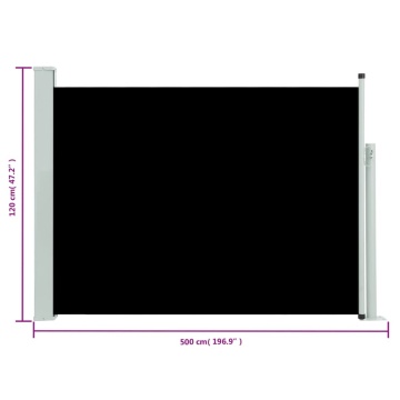 Copertină laterală retractabilă de terasă, negru, 120x500 cm - Img 7