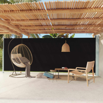 Copertină laterală retractabilă de terasă, negru, 200x600 cm - Img 1