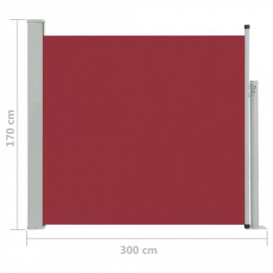 Copertină laterală retractabilă de terasă, roșu, 170 x 300 cm - Img 7