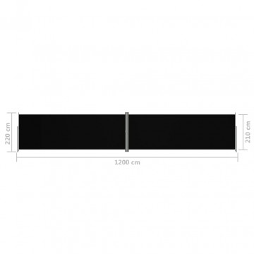 Copertină laterală retractabilă, negru, 220x1200 cm - Img 7