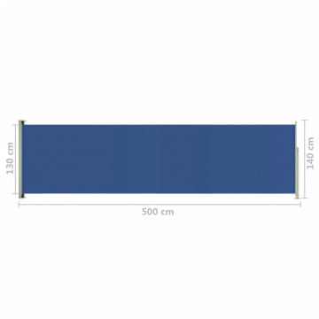 Copertină laterală retractabilă terasă, albastru, 140x500 cm - Img 7
