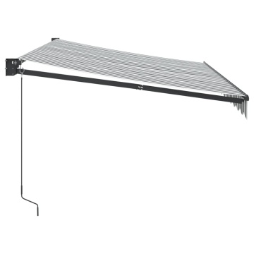 Copertină retractabilă antracit/alb, 3,5x2,5 m, textil/aluminiu - Img 4