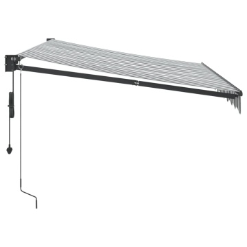 Copertină retractabilă antracit/alb, 3x2,5 m, textil/aluminiu - Img 4